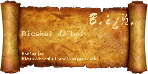 Bicskei Ábel névjegykártya