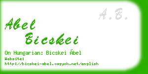 abel bicskei business card